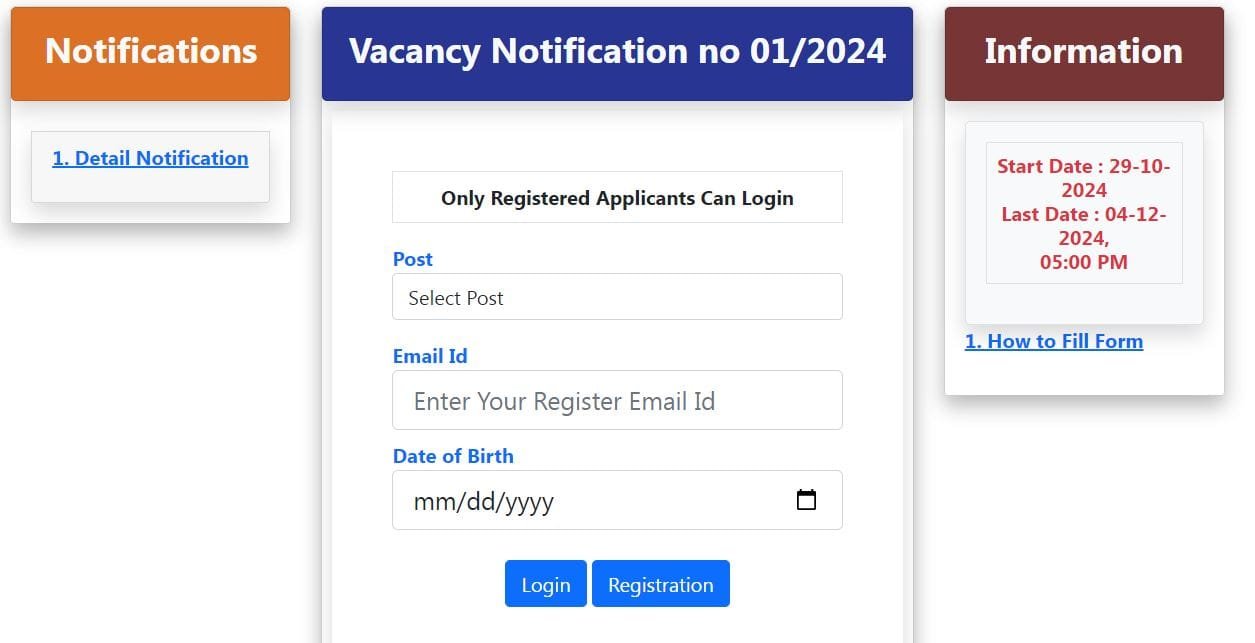 NIA JAIPUR FORM FILLING DIRECT LINK MTS, VARIOUS POST, MO,