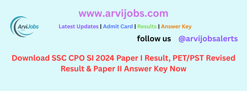 SSC CPO SI Result 2024 Out